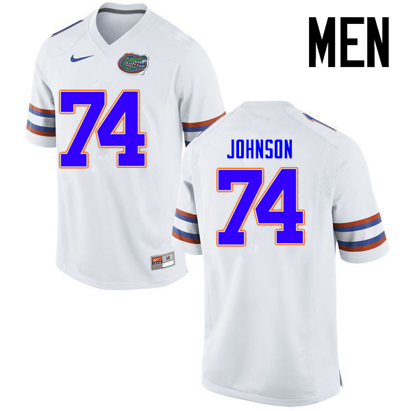 Men Florida Gators #74 Fred Johnson College Football Jerseys Sale-White - Click Image to Close
